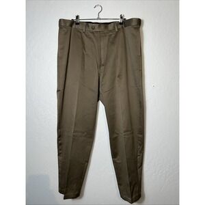 SAVANE Men's Pants 38x30‎ Stretch Waist Pleated Dark Tan Khaki ✅ (266)